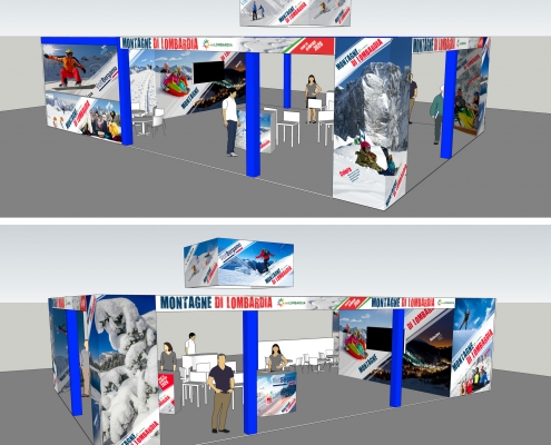 rendering stand montagne di lombardia