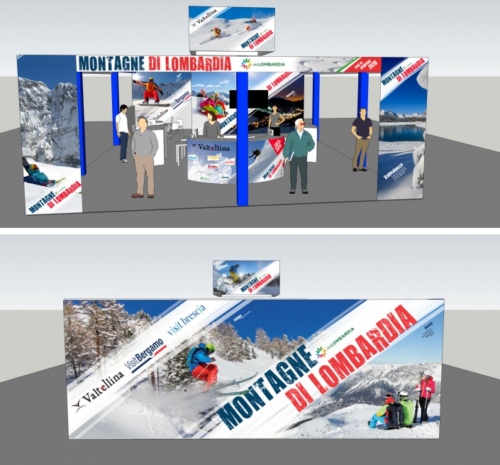 rendering stand montagne di lombardia