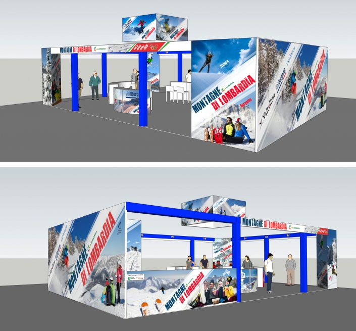 rendering stand montagne di lombardia